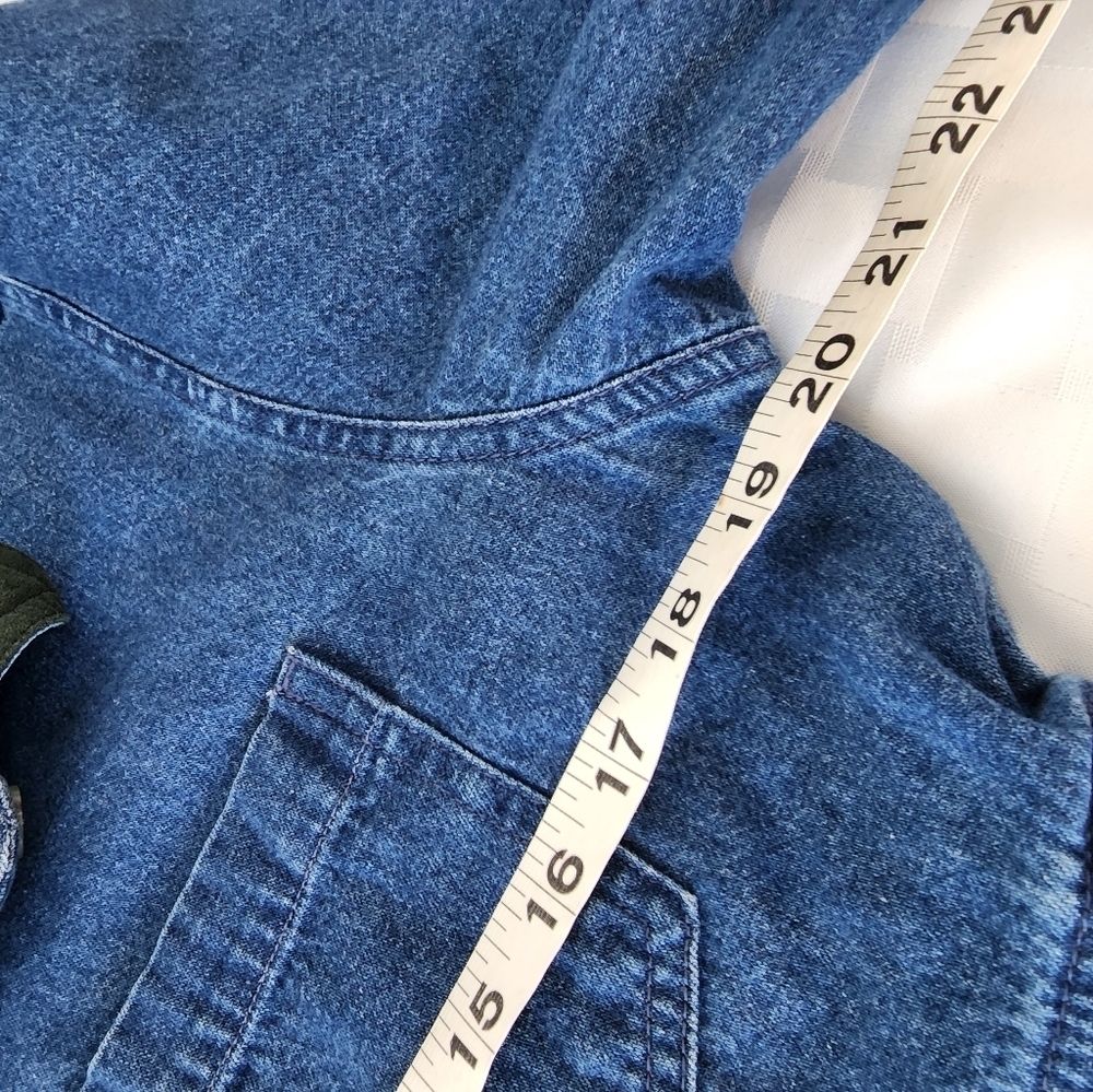 Original TY Wear Vintage Denim Collared Button Women's Midi Dress Size Petite S - Picture 6 of 8